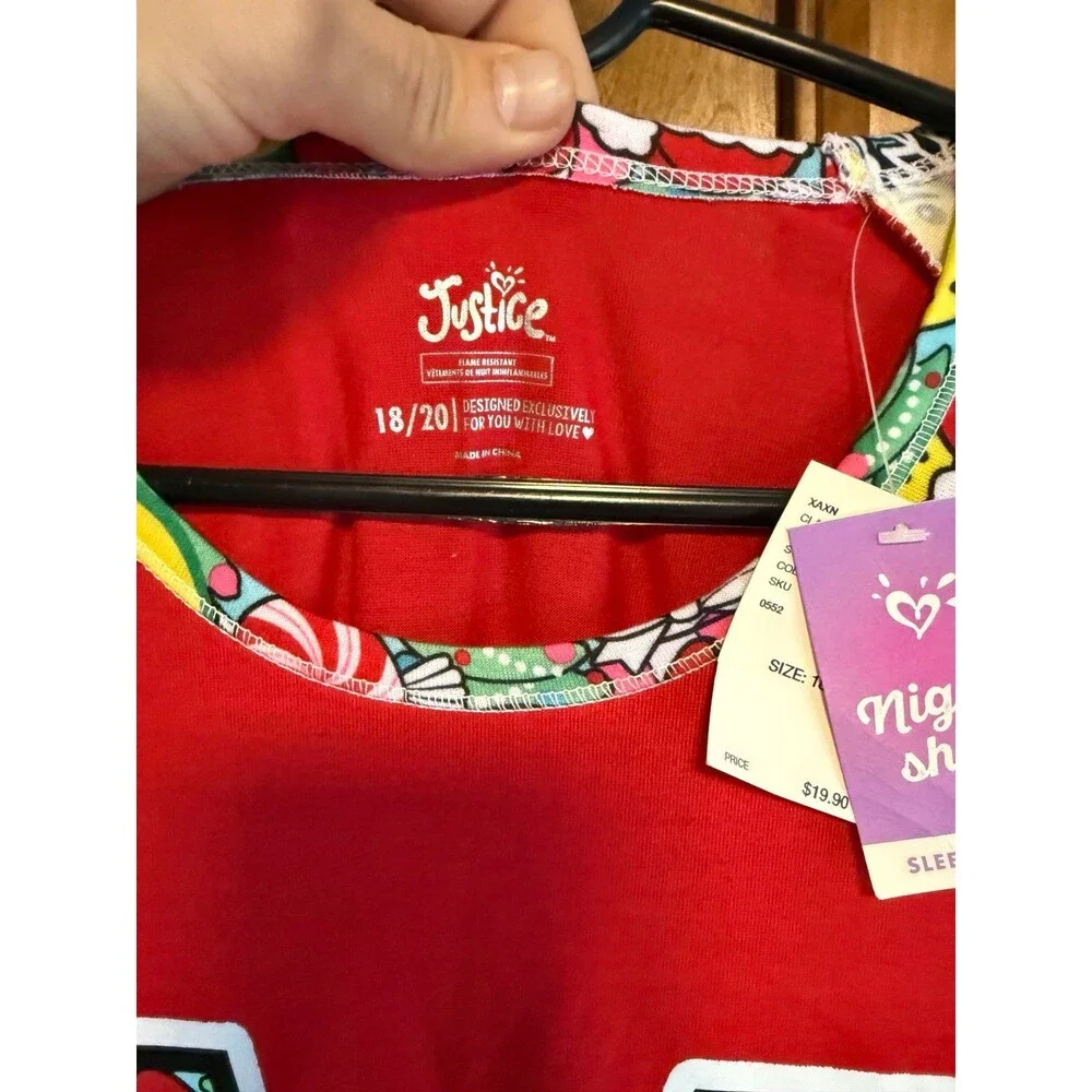 Girls Justice Emoji Night Shirt Sz. 18/20 NWT